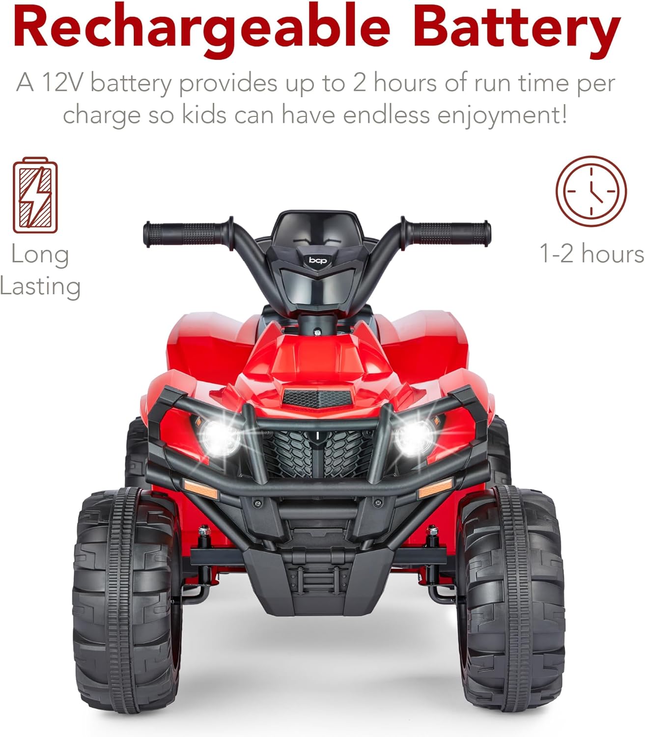 Best Choice Products 12V Kids Ride-On Electric ATV, 4-Wheeler Quad Car Toy w/Bluetooth Audio, 2.4mph Max Speed, Treaded Tires, LED Headlights, Radio wourant