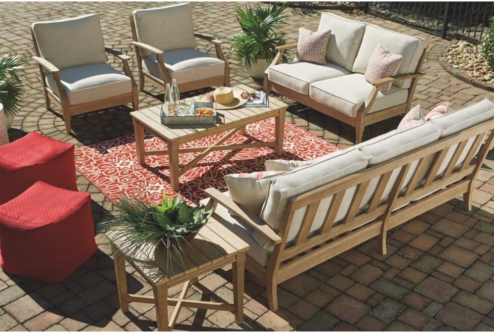 Coastal view outdoor terrace eucalyptus sofa wourant