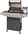 Unovivy 4-Burner Propane Gas Grill with Side Burner, Portable Grill wourant