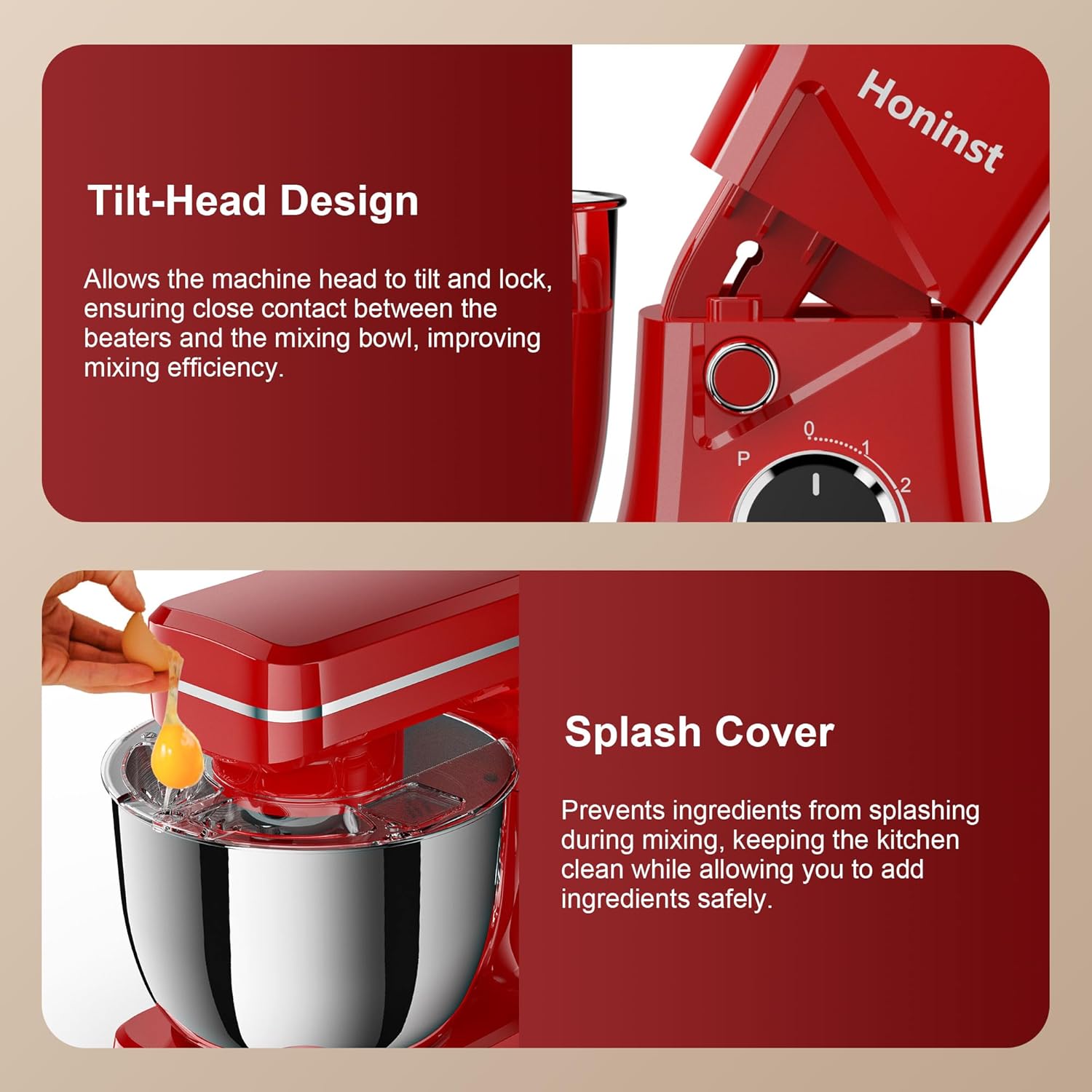 10-Speed Stand Mixer with 8-in-1 Splash Guard, Tilt Head, 6-Quart Stainless Steel Bowl + Dishwasher-Safe Dough Hook/Whisk/Blender/Scraper wourant