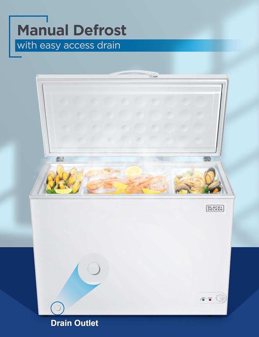 BLACK+DECKER 2.0 Cu. Ft. Compact Chest Freezer, Deep Freezer Holds Up To 70 Lbs. of Frozen Food wourant