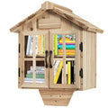 Little Library Box Outdoor Free Library Kit, Double Doors Little Library Box Book Storage for DIY Nameplate, Neighborhoods, Community, Schools Sharing Books, Literature, Newspapers wourant