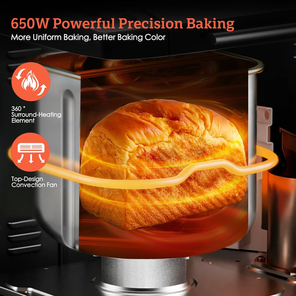 KBS 2LB Bread Maker, 19-in-1 Automatic Stainless Steel Bread Maker with Ceramic Pot, 650W Bread Maker, 3 Loaf Sizes wourant