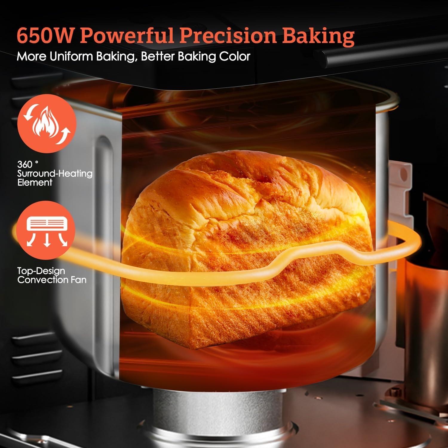 KBS 2LB Bread Maker, 19-in-1 Automatic Stainless Steel Bread Maker with Ceramic Pot, 650W Bread Maker, 3 Loaf Sizes wourant