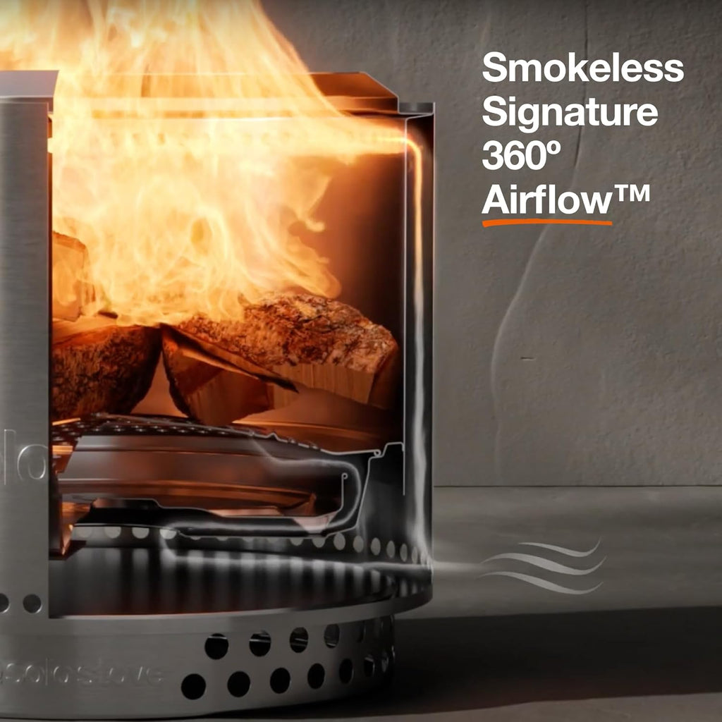 Solo Stove Bonfire 2.0 with Stand, 19.5 Inch Smokeless Fire Pit with Removable Ash Pan - Portable Outdoor Fire Pit - Stainless Steel Wood Burning Fireplace, Ideal for 4-6 People, 21.75 lbs wourant
