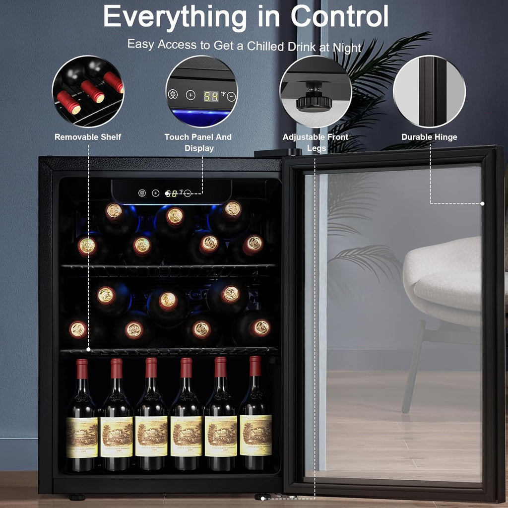 Antarctic Star 26 Bottle 130 Can Wine Cooler Cabinet Beverage Refrigerator Mini Wine Cellar wourant
