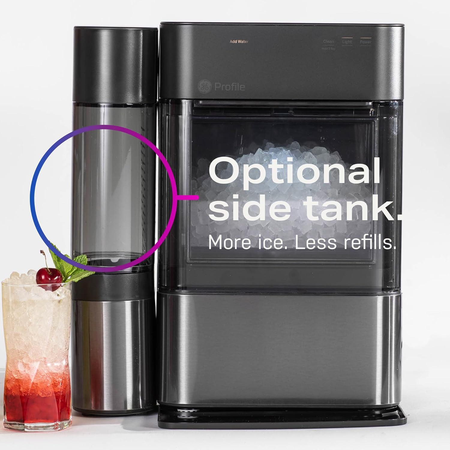 GE Profile Opal 2.0 with 0.75 Gallon Tank, Chewable Crunchable Countertop Nugget Ice Maker, Scoop included, 38 lbs in 24 hours, Pellet Ice Machine with WiFi & Smart Connected, Stainless Steel wourant
