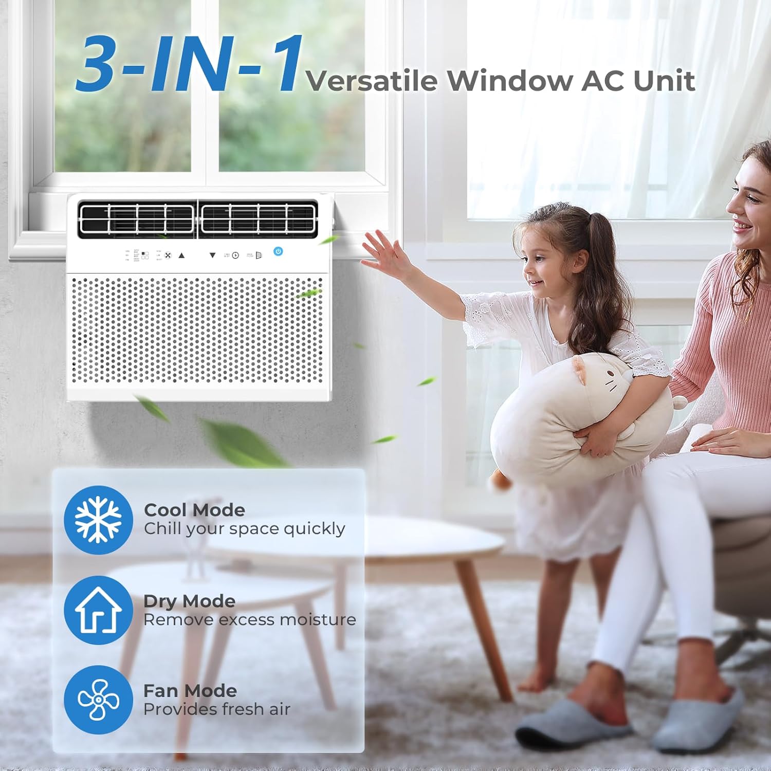 Antarctic Star U-Shaped Air Conditioner Window Unit 12000BTU Ultra Quiet Window Air Conditioner Cools up to 550 Sq. Ft wourant