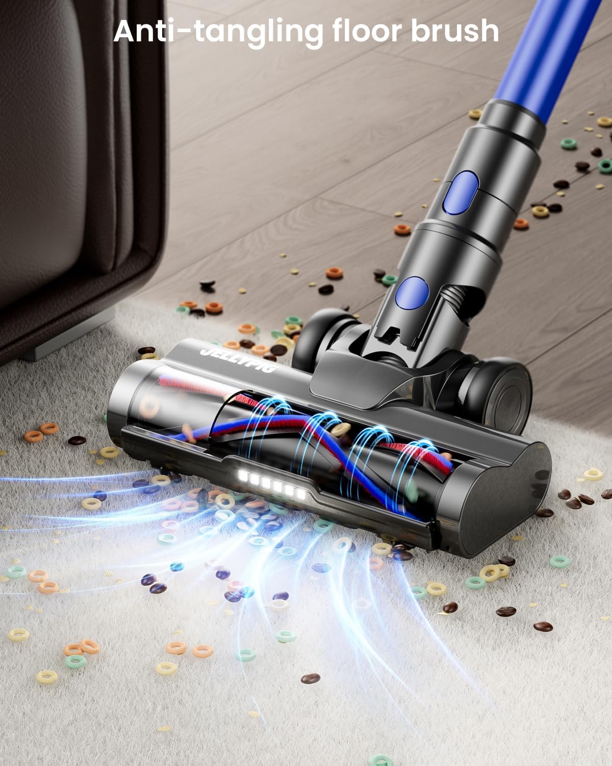 Cordless Vacuum Cleaner, Upgraded 650W 55KPA 70Mins Cordless Stick Vacuum Cleaner with Self-Standing and Touch Screen, Anti-tangle Wireless Vacumm, Vacuum Cleaners for Home/Pet Hair/Carpets/Floors woonhhop