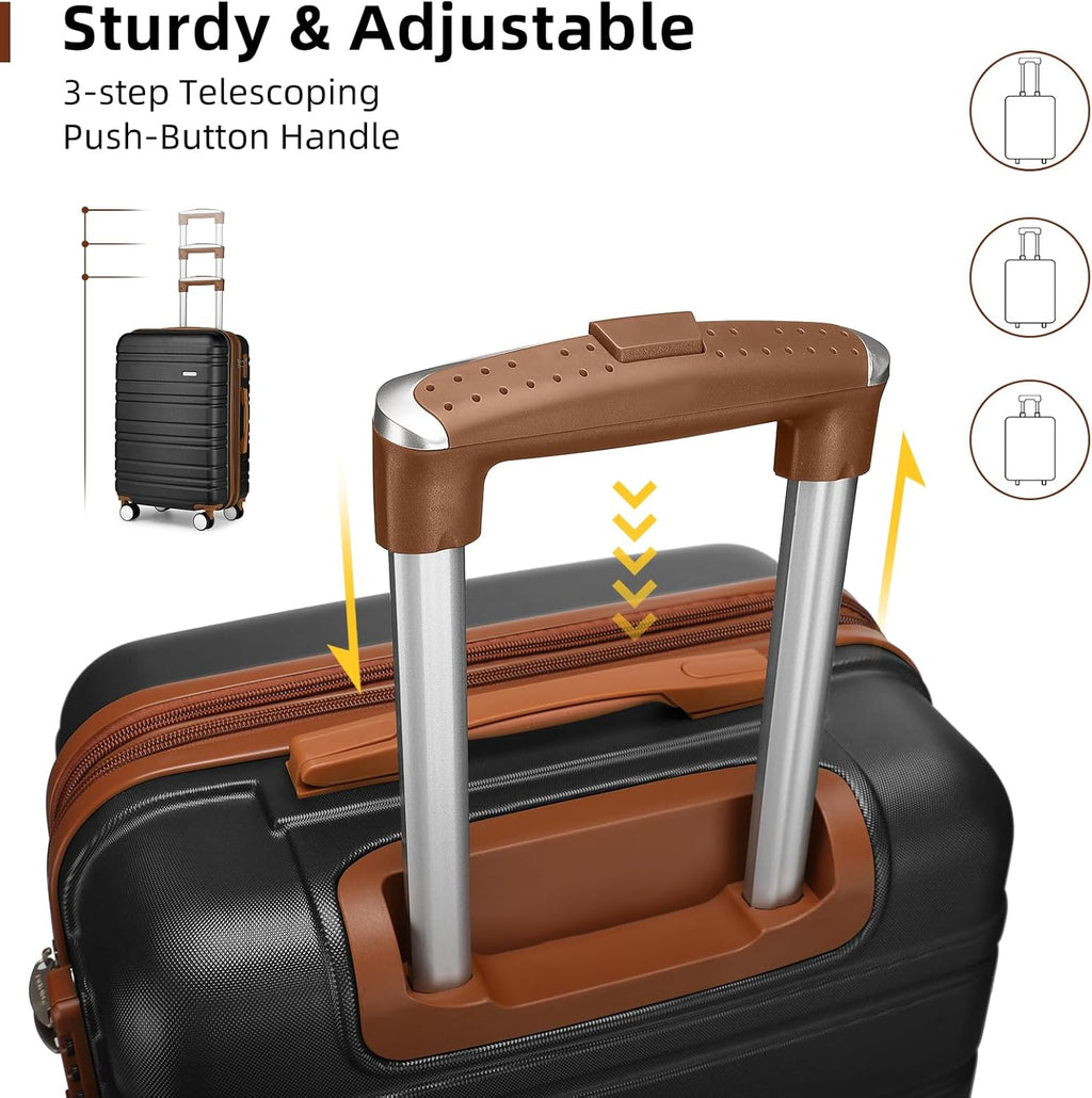6-piece luggage set, expandable hardshell suitcase set with spinner wheels, lightweight rolling luggage set wourant