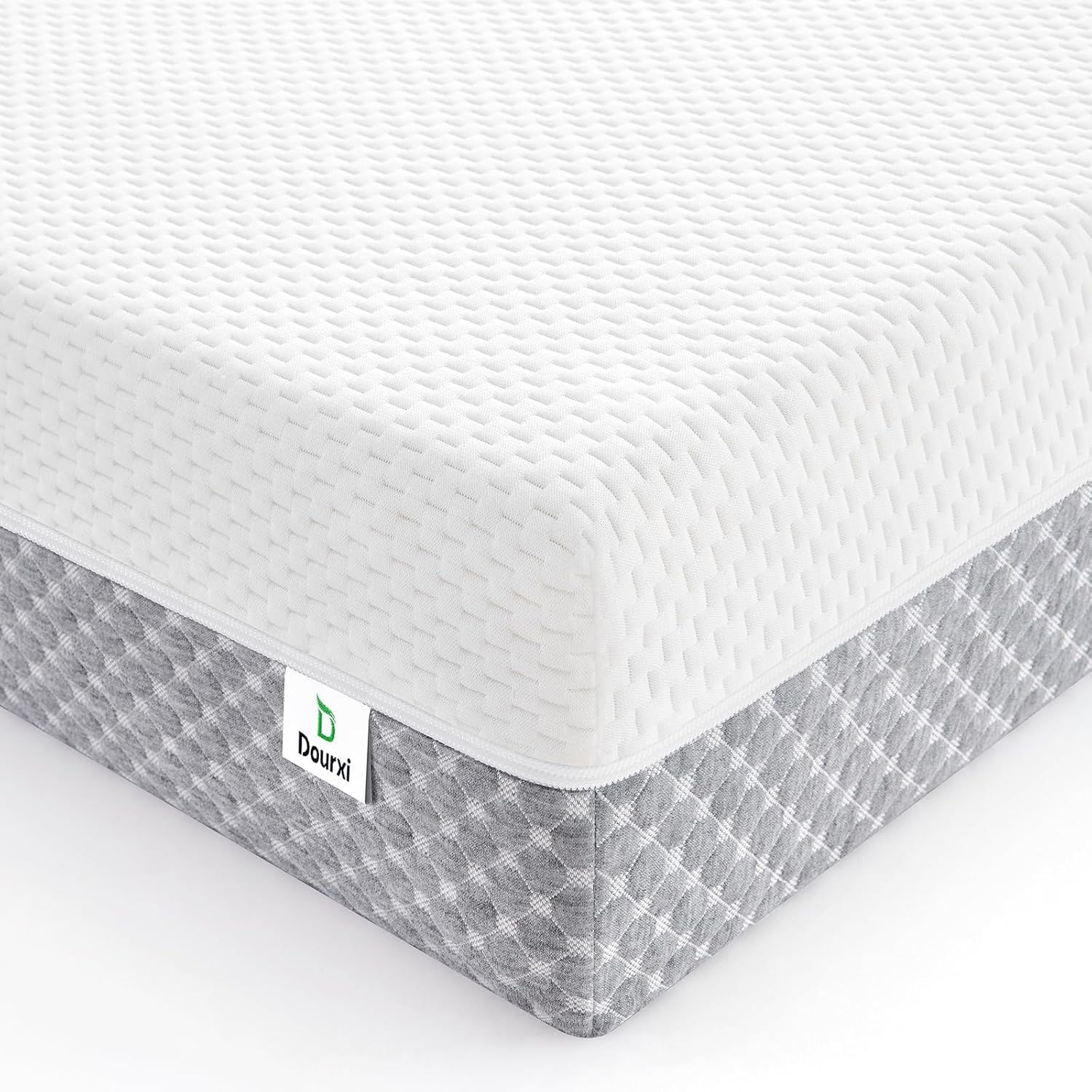 Crib Mattress, Dual Sided Comfort Memory Foam Toddler Bed Mattress, Triple-Layer Breathable Premium Baby Mattress for Infant and Toddler w/Removable Outer Cover - White&Grey woonhhop