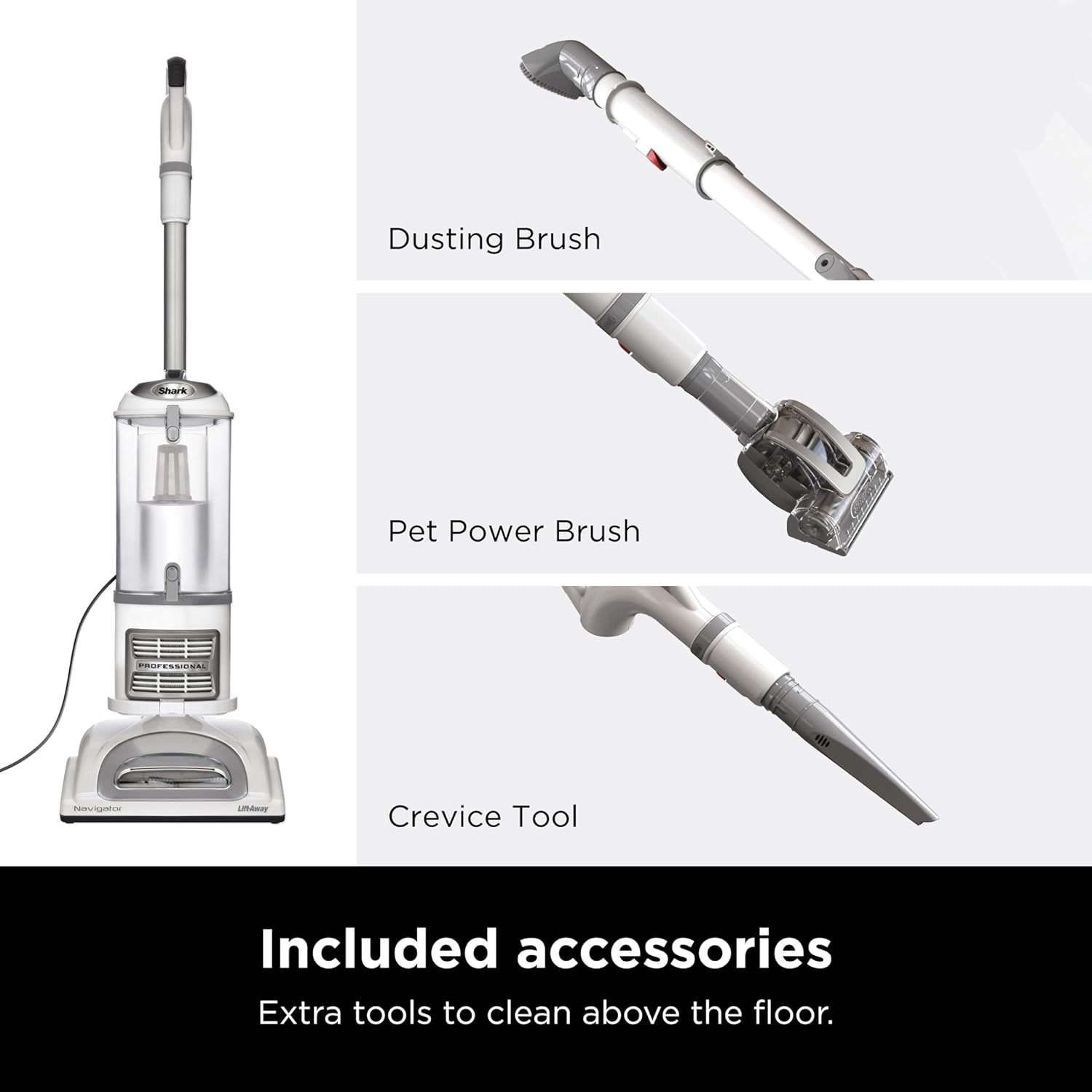 Upright Vacuum Navigator Lift-Away Deluxe with Large Dust Cup Capacity HEPA Filter Swivel Steering Upholstery Tool & Crevice Tool wourant