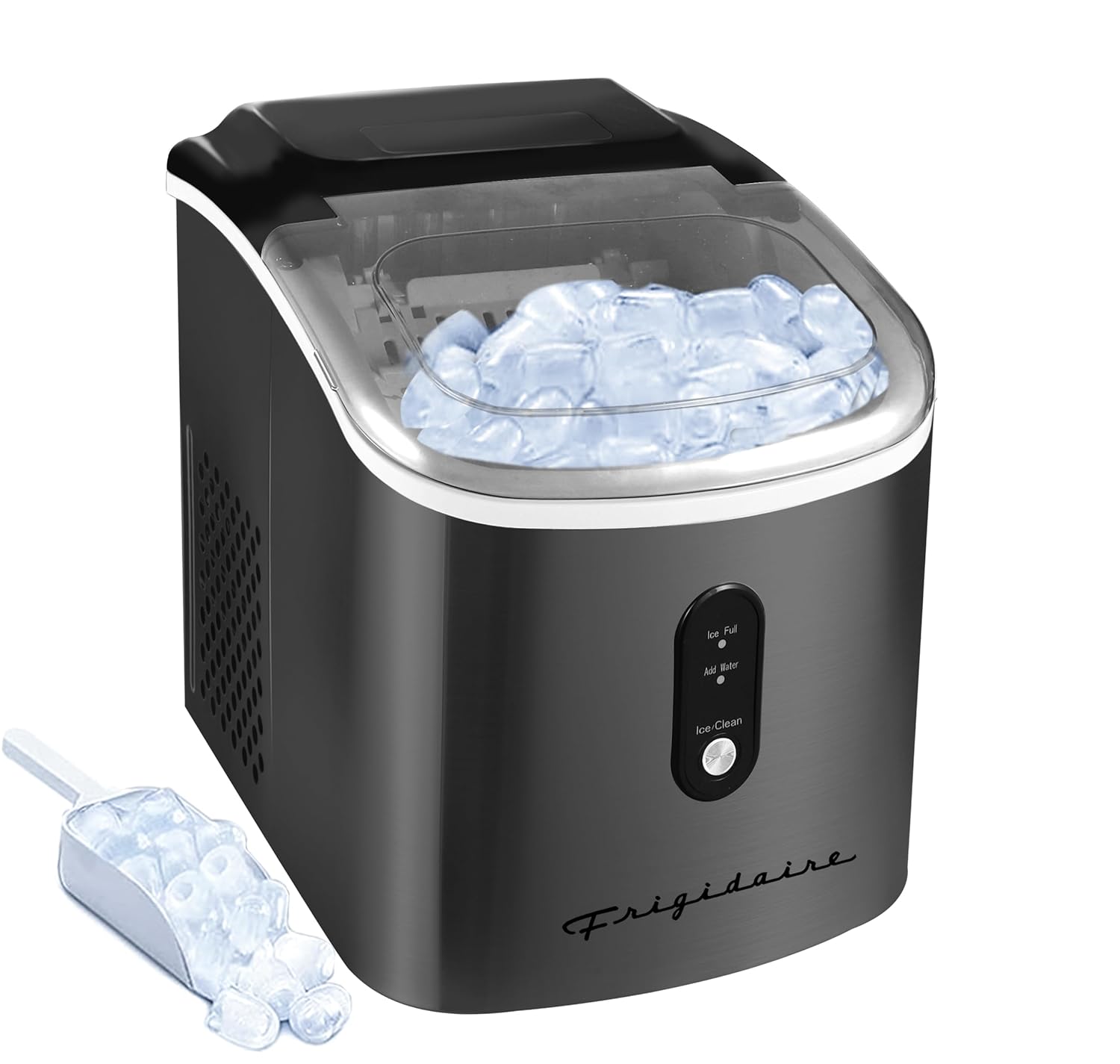 Frigidaire EFIC103-AMZ-SC Counter Top Maker with Over-Sized Ice Bucket, Stainless Steel, Self Cleaning Function, Heavy Duty, Stainless woonhhop