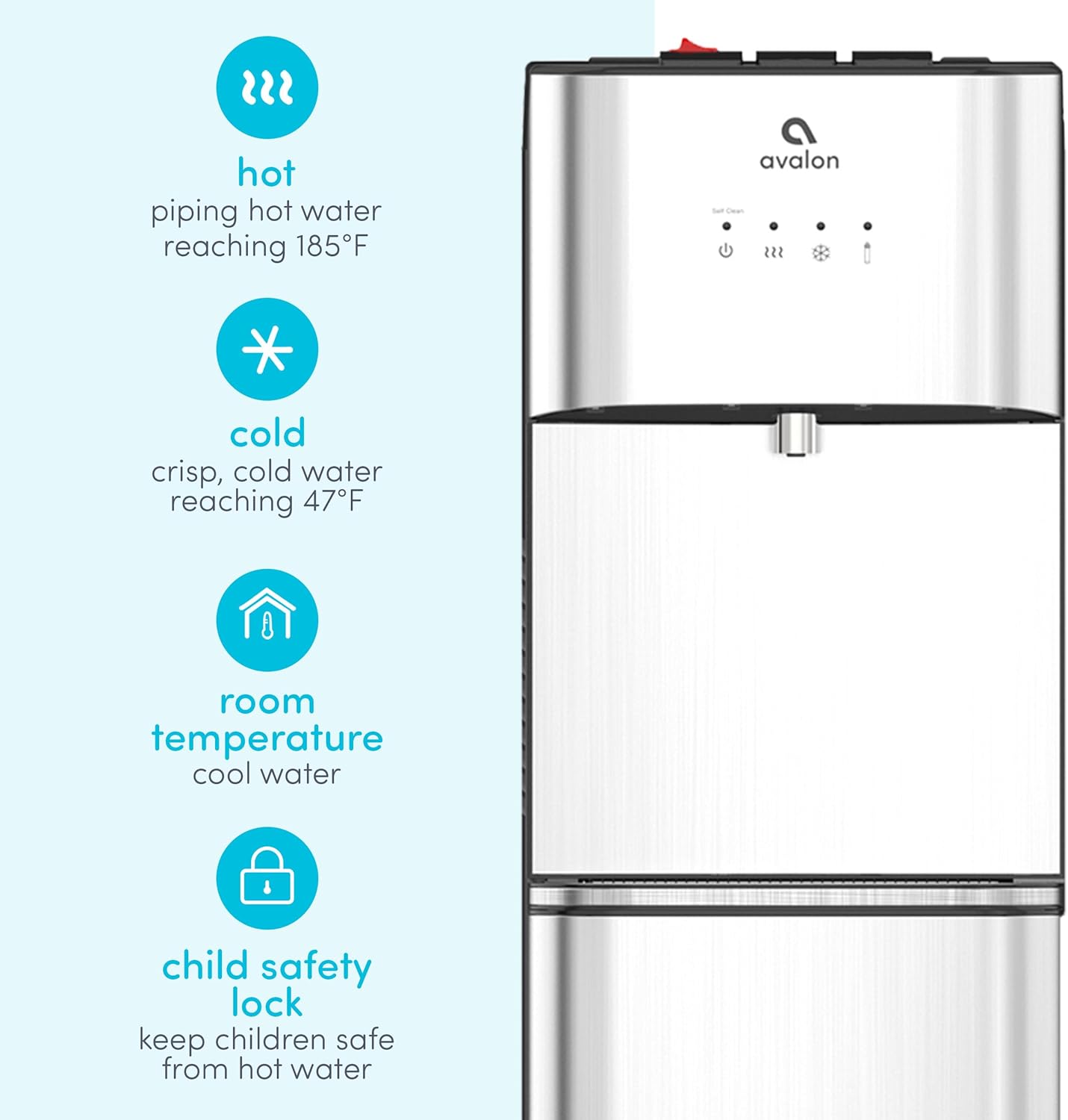 Avalon Limited Edition Self-Cleaning Water Dispenser - 3 Temperature Settings wourant