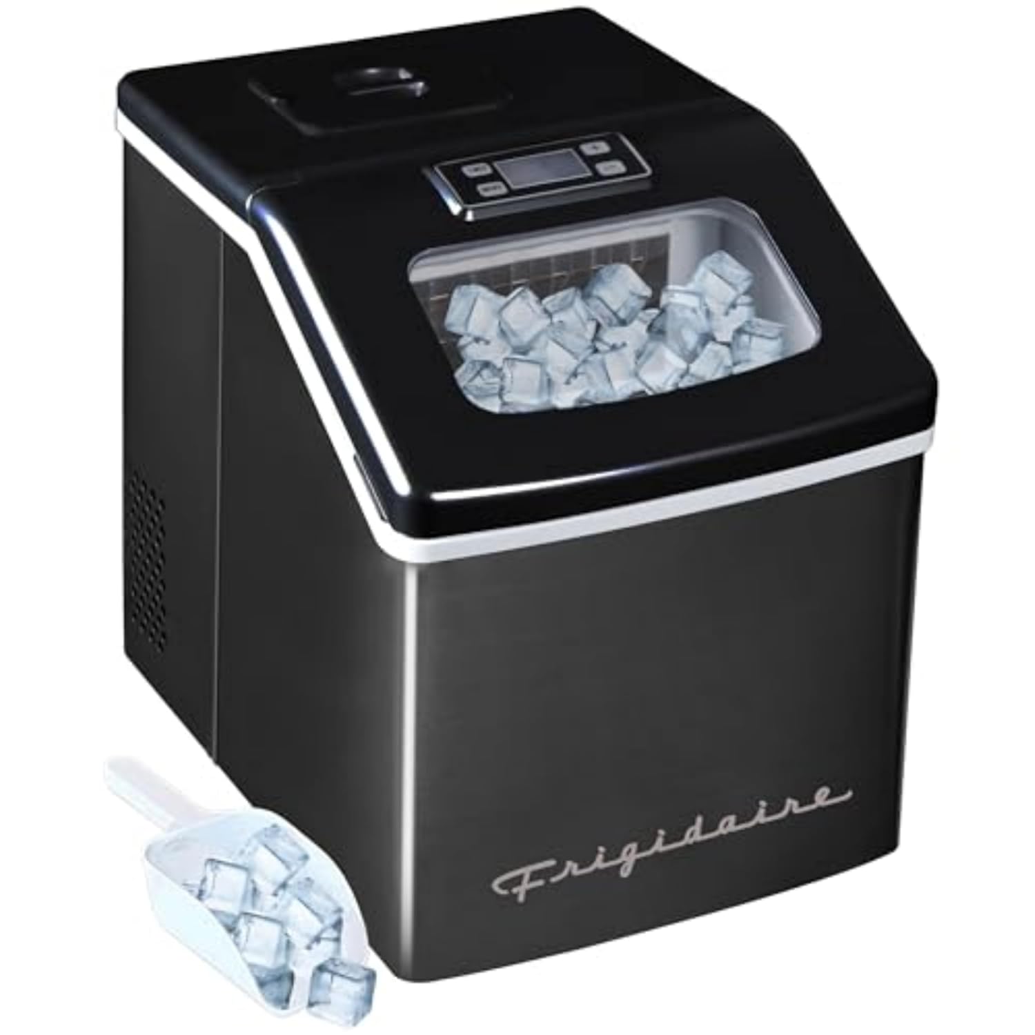 FRIGIDAIRE EFIC452-SS 40 Lbs Extra Large Clear Maker, Stainless Steel, Makes Square Ice woonhhop