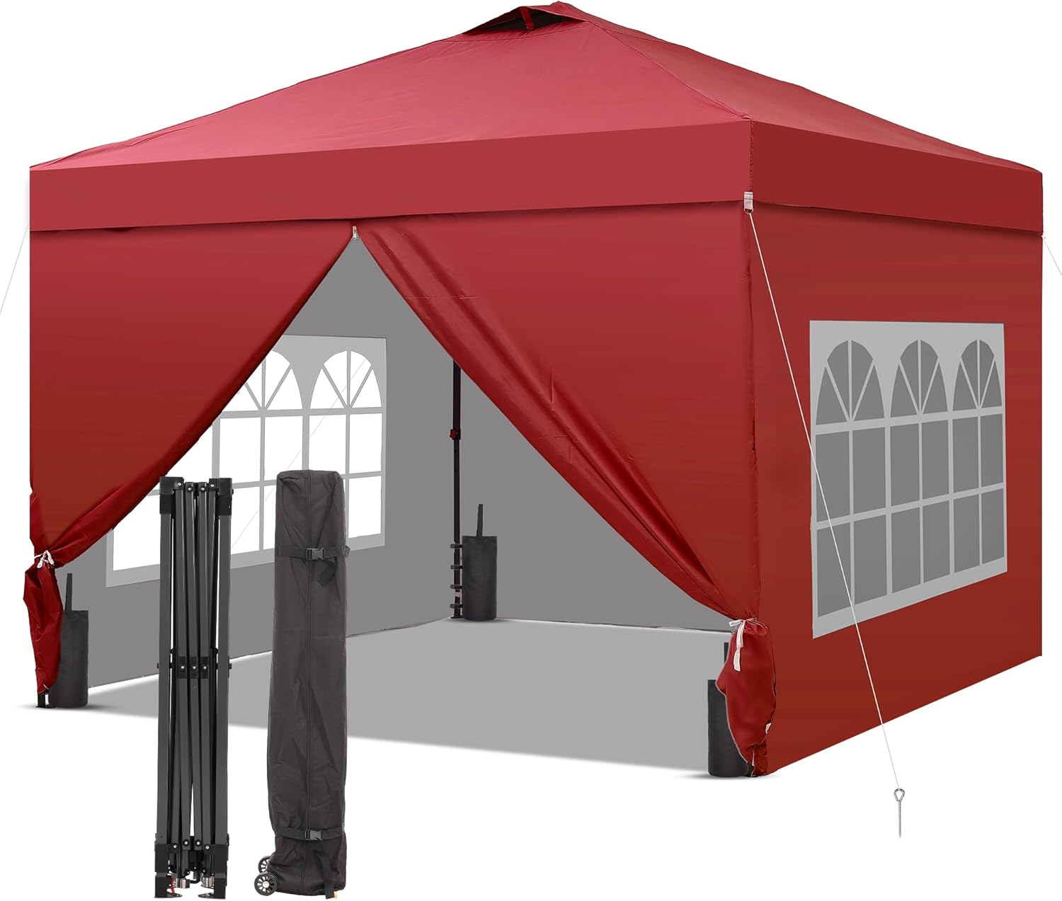 GDY 12x12 Pop Up Canopy Tent with 4 Sidewalls, Easy Set up with One Push Lift Gazebo wourant