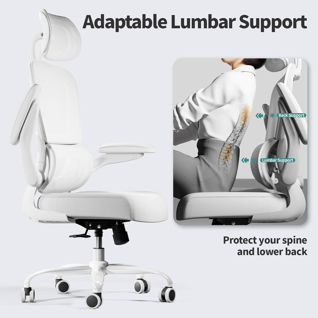 Office Chair Ergonomic Desk Chair, 330 lbs Home Mesh Desk Chair with Wheels, Comfortable Gaming Chair, High Back Office Chair wourant
