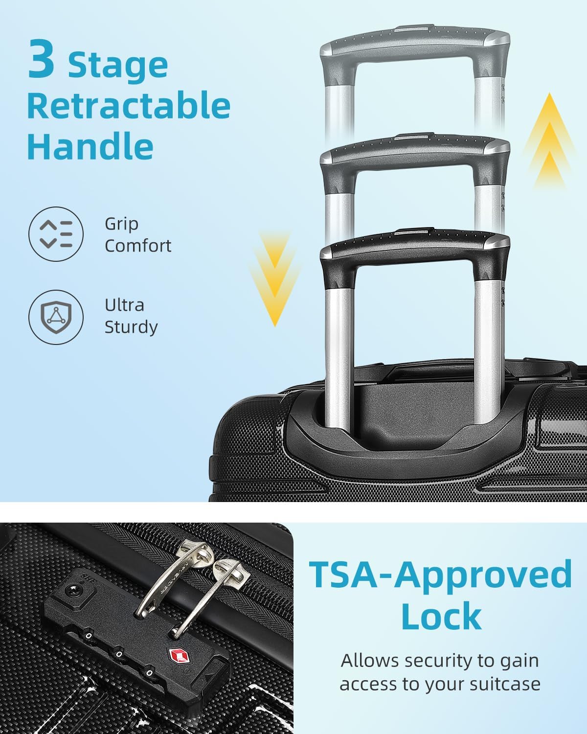 6-piece luggage set, expandable hardshell suitcase set with spinner wheels, lightweight rolling luggage set wourant
