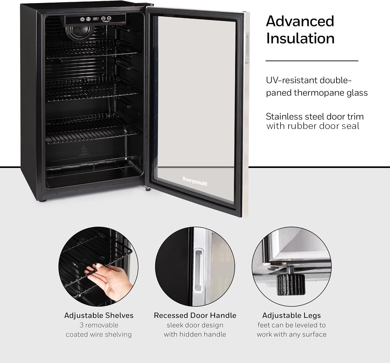 Beverage Refrigerator and Cooler, 115 Can Mini Fridge with Glass Door for Soda Beer or Wine for Office or Bar with Adjustable Removable Shelving wourant