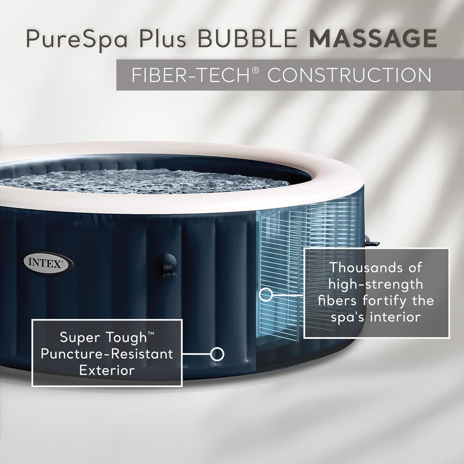 INTEX 28431EP PureSpa Plus Bubble Massage Inflatable Spa Set Includes Energy Efficient Spa Cover wourant