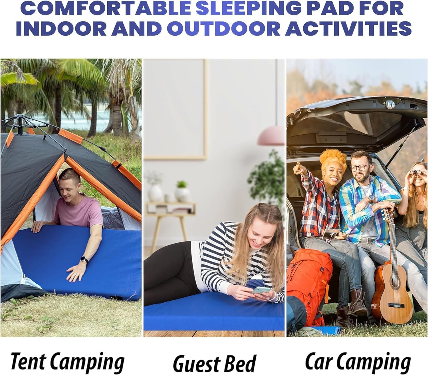 Matrix Comfort-Cell Memory Foam Camping Mattress Pad, Portable Foam Sleeping Pad for Camping, Roll up Sleeping Mat for Adults Floor Mattress Guest Floor Bed for Sleepover, Car, Tent SUV Cot Mattress wourant