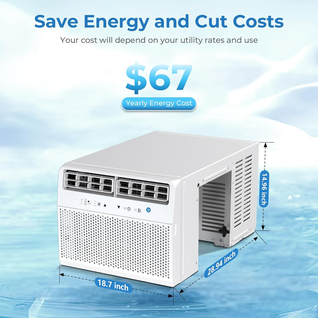 Antarctic Star U-Shaped Air Conditioner Window Unit 12000BTU Ultra Quiet Window Air Conditioner Cools up to 550 Sq. Ft wourant