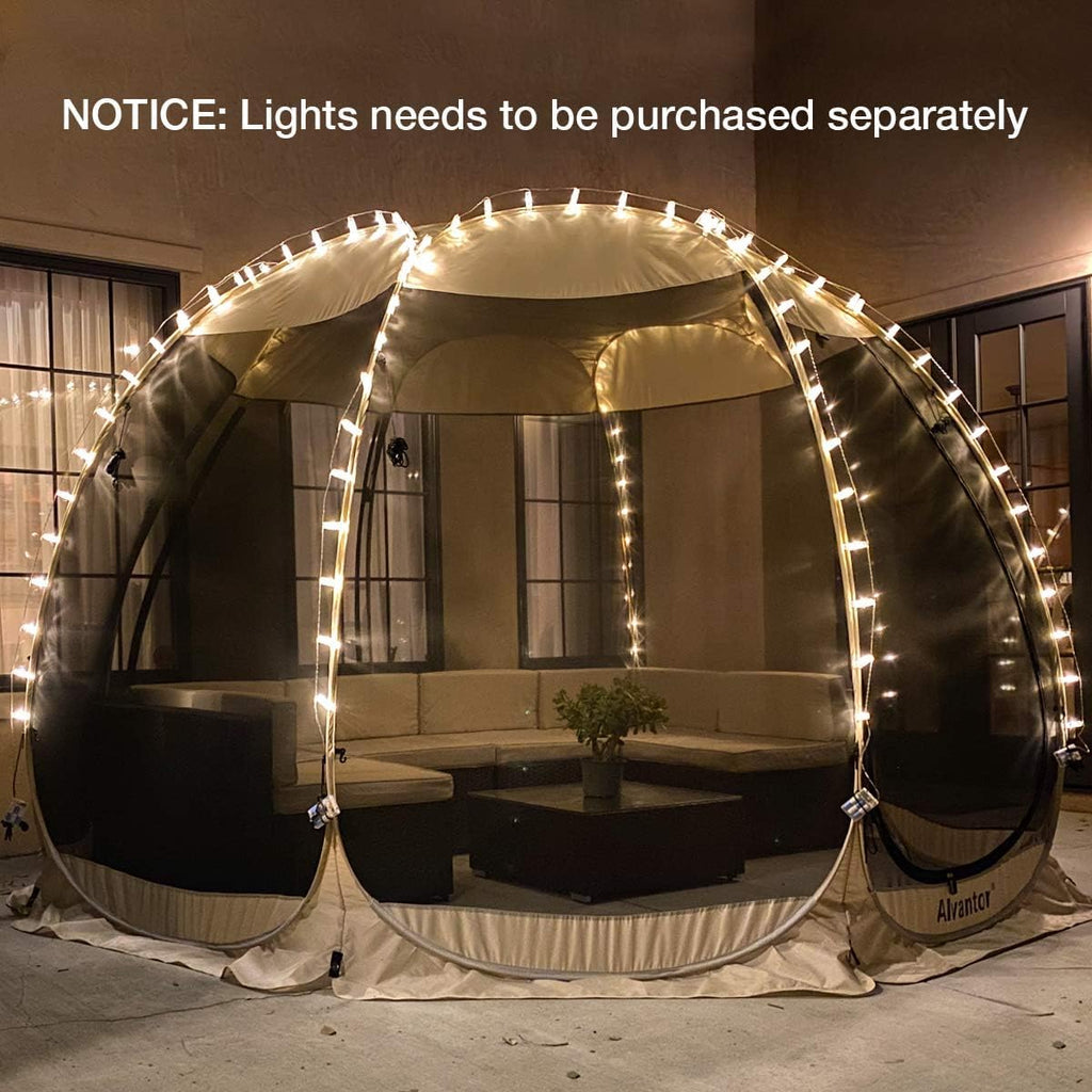 Alvantor Screen House Gazebo, 6-10-15 Person Pop Up Igloo Screened Canopy Tent with Mosquito Netting Sides, Instant UV Resistant Sun Shelter for Garden, Patio, Backyard wourant