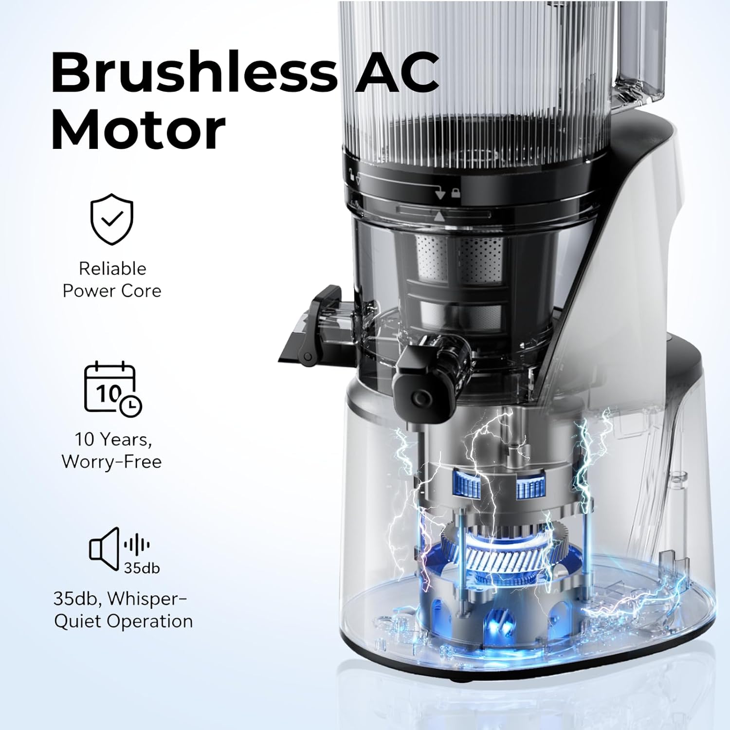 EanOruus Juicer Machines, 3 in 1 Cold Press Juicer with Extra Large Chute 100 oz Large Capacity wourant