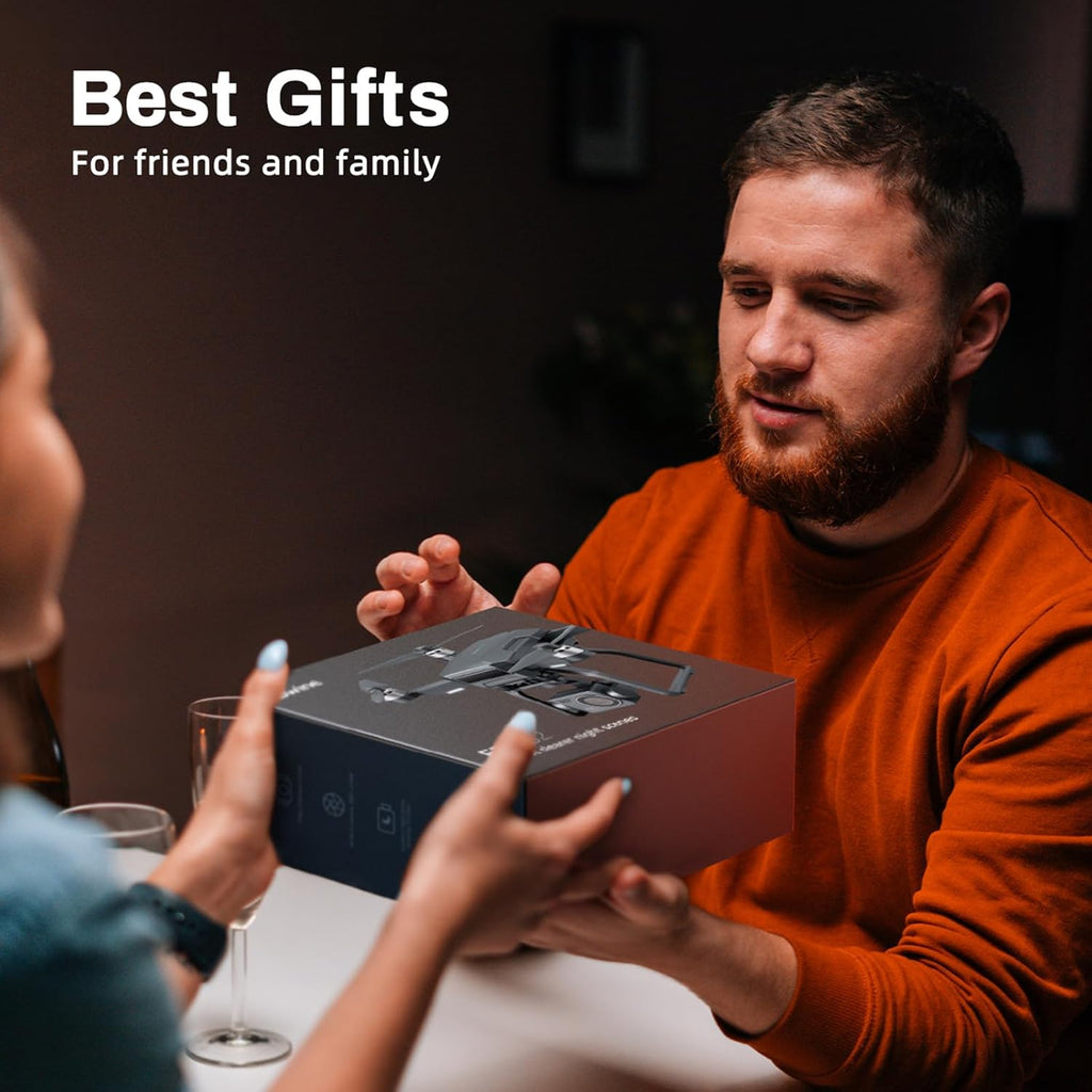 Adult-specific camera drone with 4K UHD aerial photography, 3-axis gimbal, 10,000-foot control, 3 batteries for 75 minutes of flight time, and GPS tracking wourant