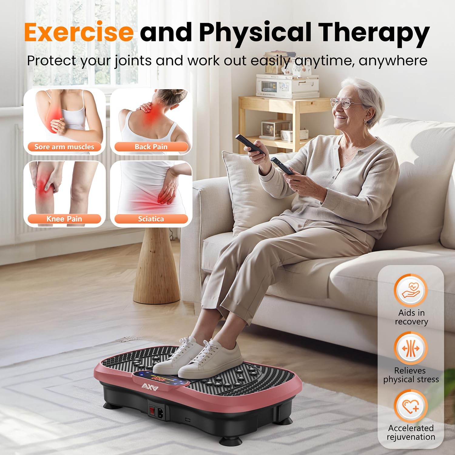 AXV Vibration Plate Fitness Platform Trainer Suitable for men and women to lose weight and burn fat at the gym wourant