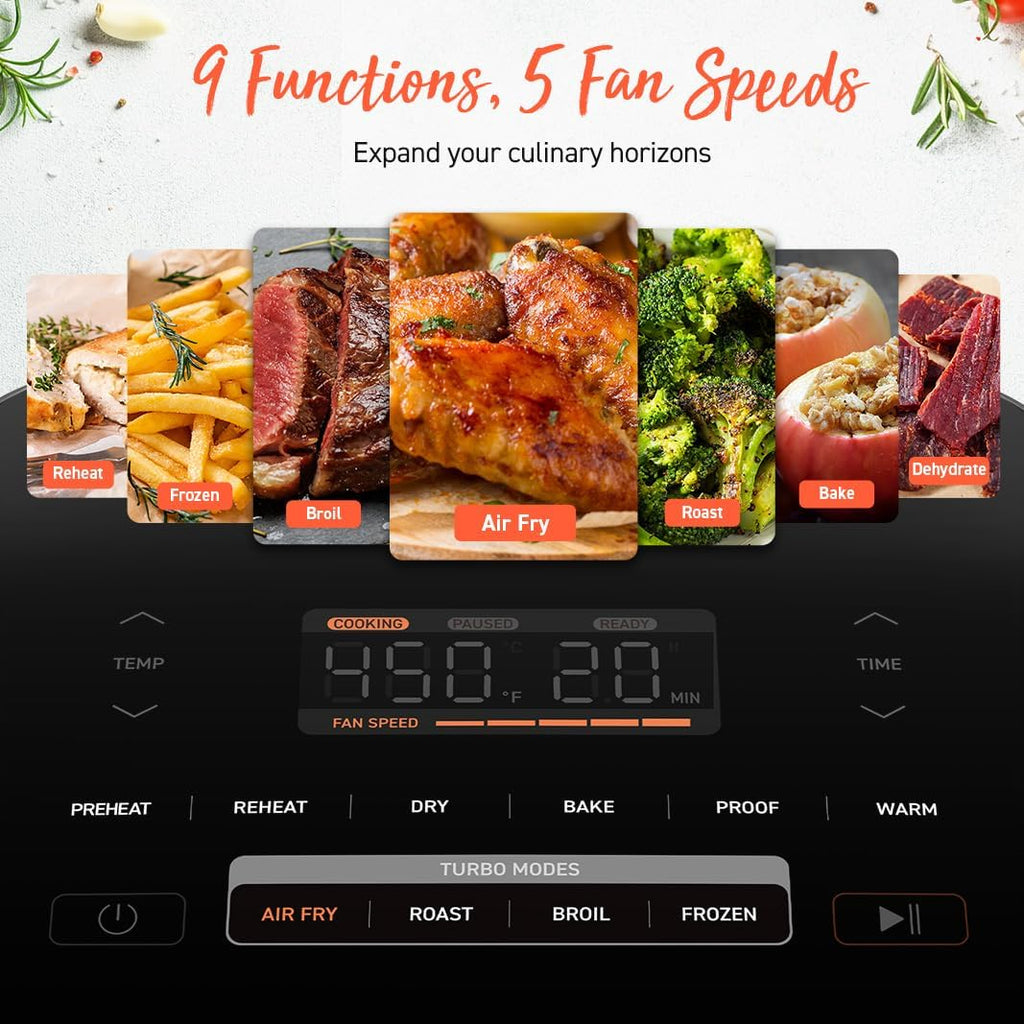 COSORI Air Fryer 9-in-1 Compact & Large 6-Qt Fast Turbo Modes Precise Heat for Even Results wourant