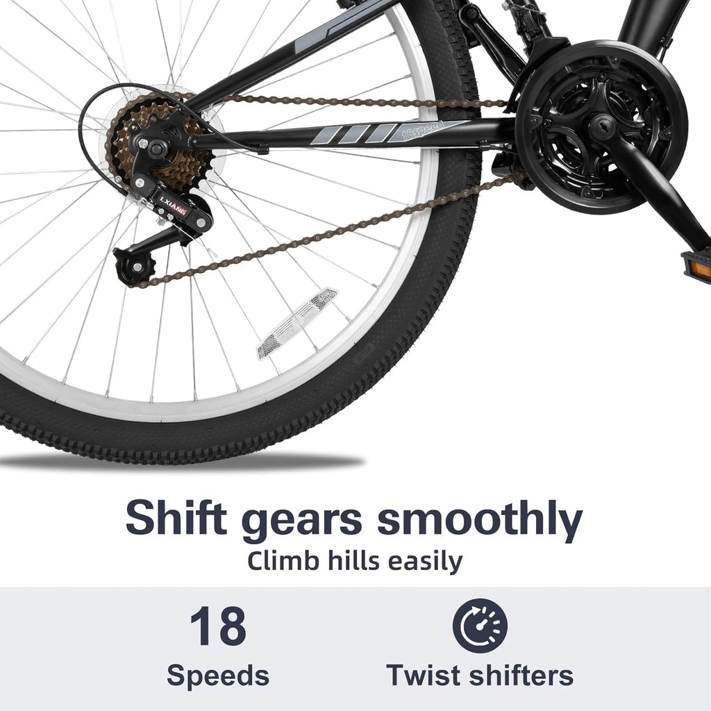 WEIZE Mountain Bike, 26 27.5 inch Outdoor Hybrid Bikes,18-Speed/High-Carbon Steel/Dual Full Suspension, Adjustable Ergonomic Seat for Men Women Adult, MTB Bicycle with Suspension Fork,Sleek Colors wourant