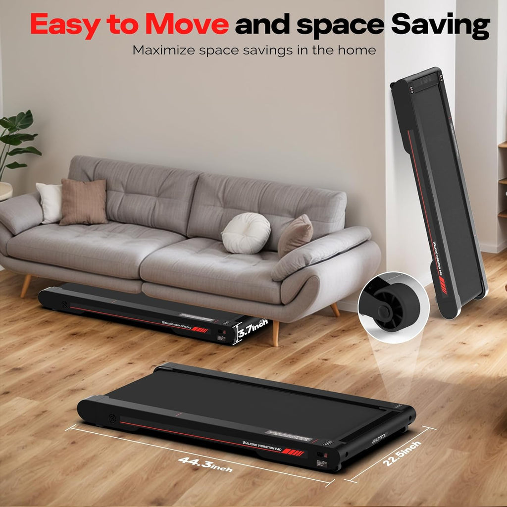 Sperax Walking Vibration Pad with APP, 3 in 1 Under Desk Treadmill, 2.5HP Low Noise Walking Treadmill Pad with Remote Control,Portable Treadmills for Home Office wourant