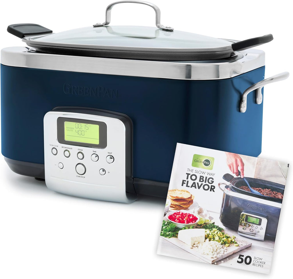 8-in-1 Programmable 6QT Electric Slow Cooker with Dishwasher-Safe Lid and Removable Base wourant