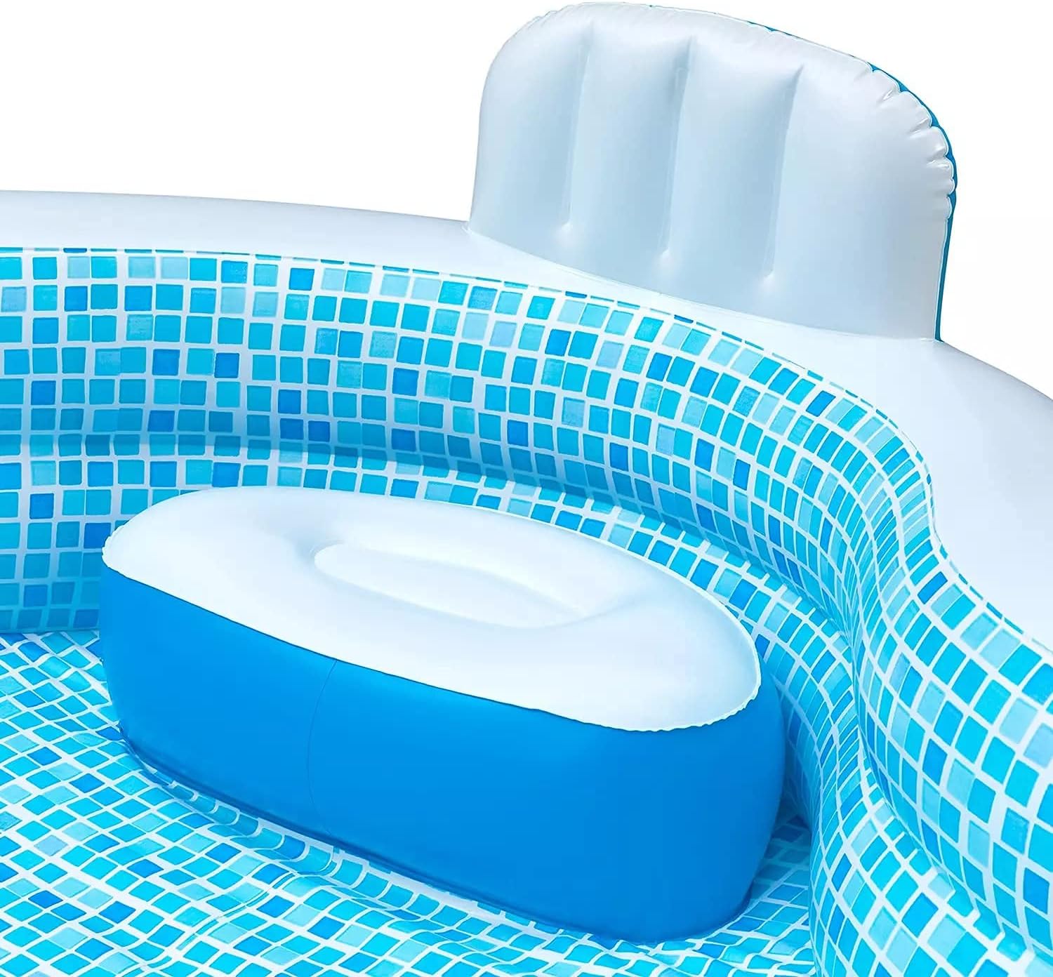 Members Mark Elegant Family Pool 10 Feet Long 2 Inflatable Seats with Backrests. New Version wourant