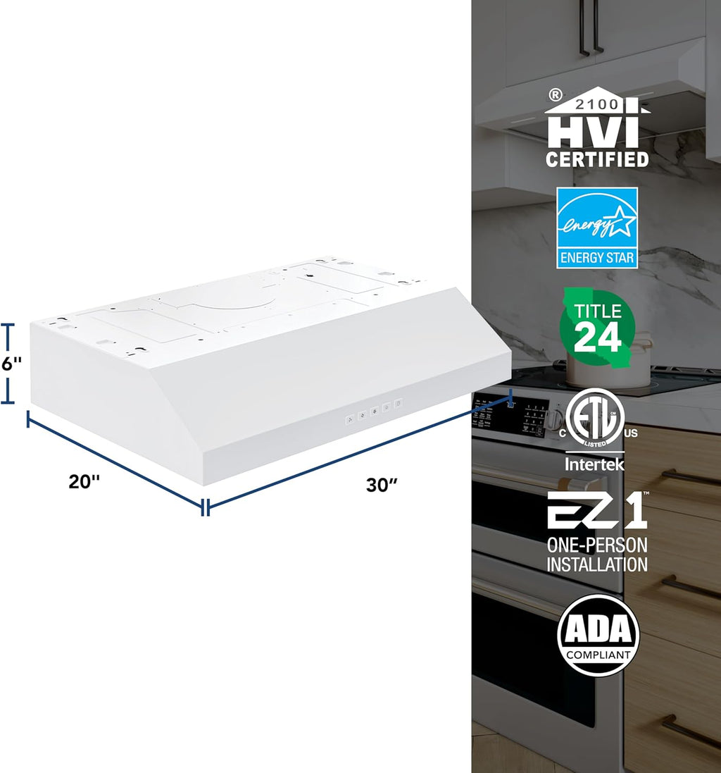 Broan-NuTone Three-Speed Glacier Undercabinet Range Hood with LED Light, ADA Compliant wourant