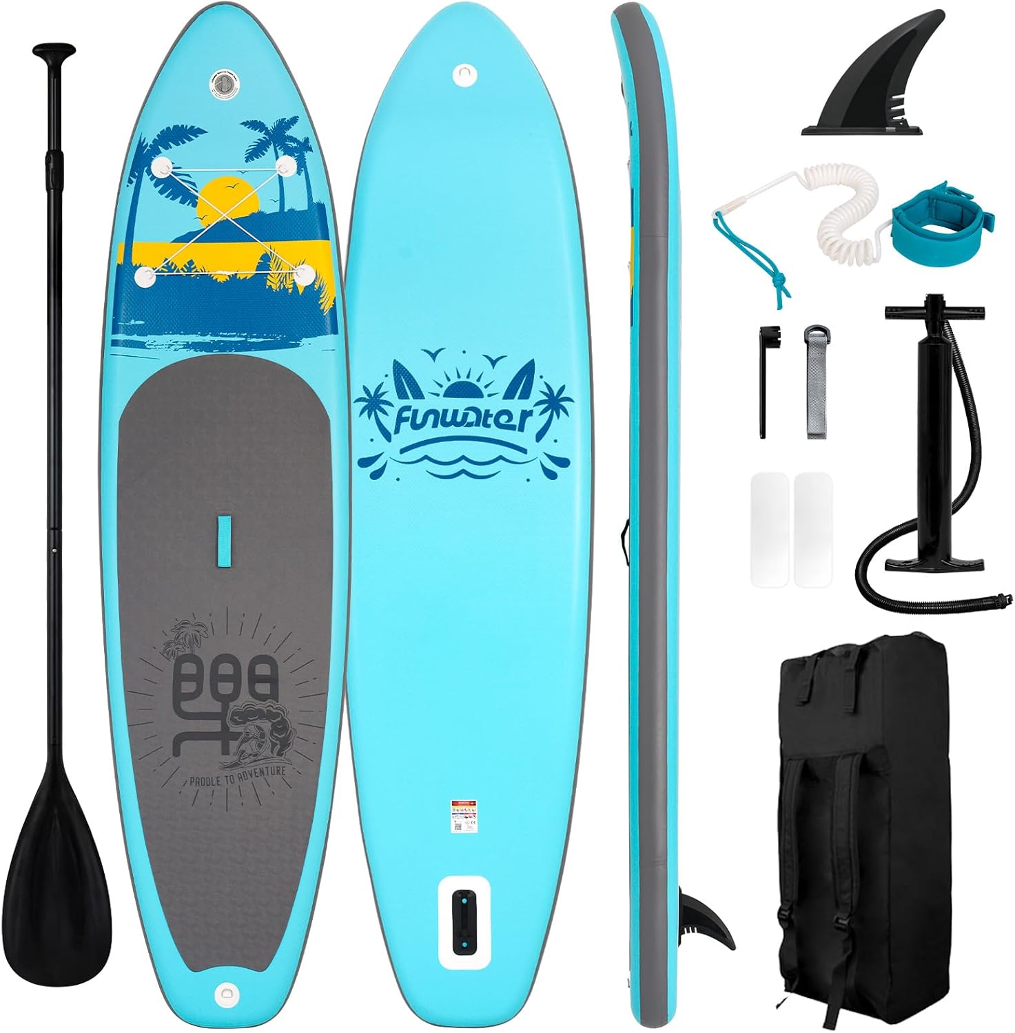 FunWater Inflatable Stand Up Paddle Board with Premium SUP Paddle Accessories, Non-Slip EVA Deck, 11'/10'6' Paddle wourant