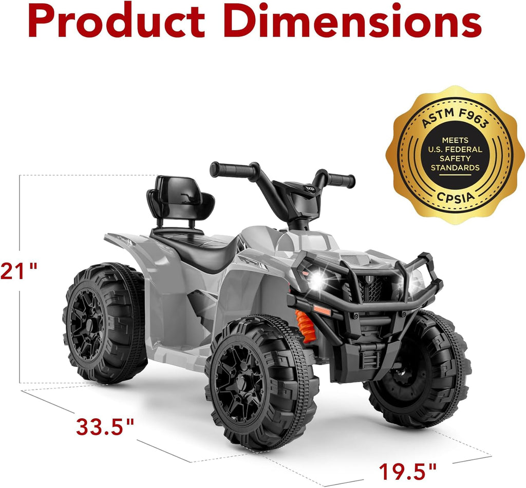 Best Choice Products 12V Kids Ride-On Electric ATV, 4-Wheeler Quad Car Toy w/Bluetooth Audio, 2.4mph Max Speed, Treaded Tires, LED Headlights, Radio wourant