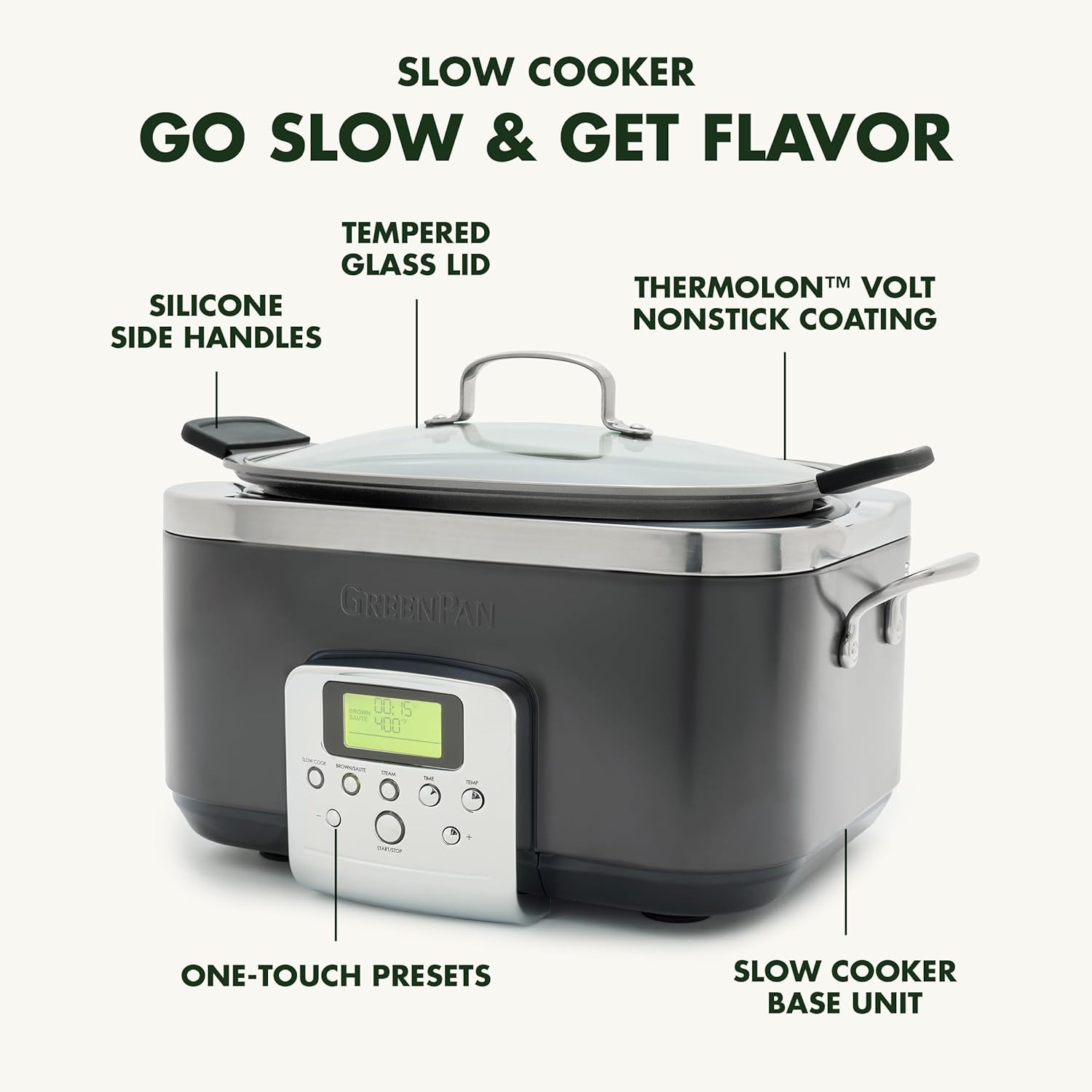 8-in-1 Programmable 6QT Electric Slow Cooker with Dishwasher-Safe Lid and Removable Base wourant
