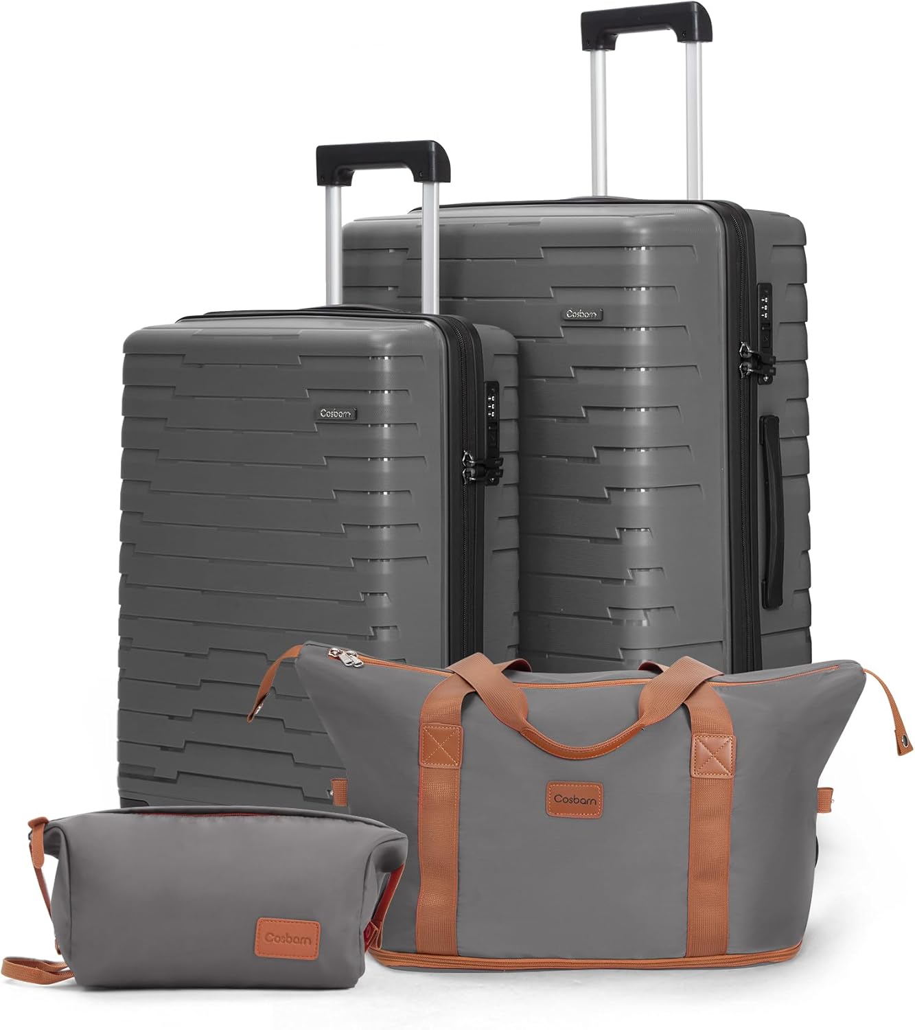 5-piece luggage set with wheels, ABS hardshell suitcase with spinner wheels wourant
