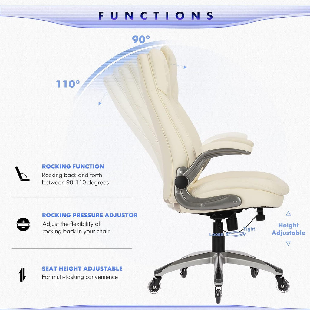 Executive Office Chair Computer Desk Chair Swivel Home Office Chair Upgraded Casters wourant