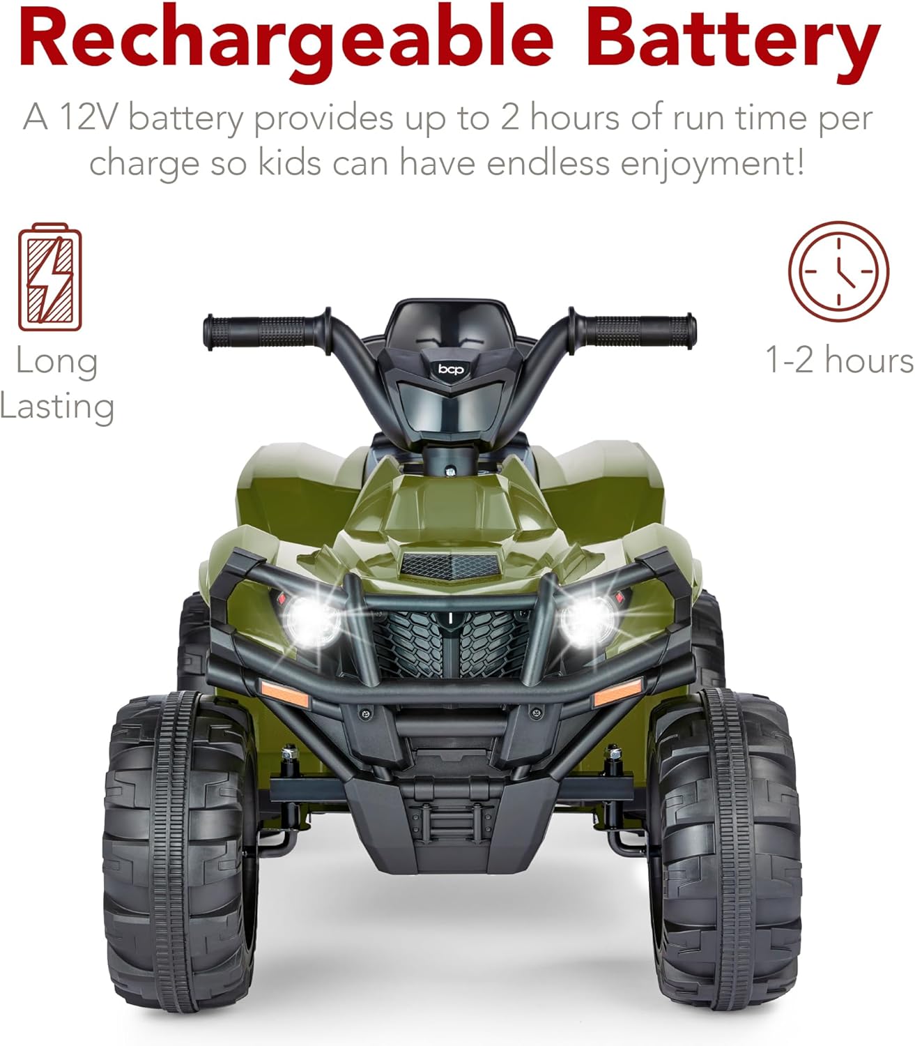 Best Choice Products 12V Kids Ride-On Electric ATV, 4-Wheeler Quad Car Toy w/Bluetooth Audio, 2.4mph Max Speed, Treaded Tires, LED Headlights, Radio wourant