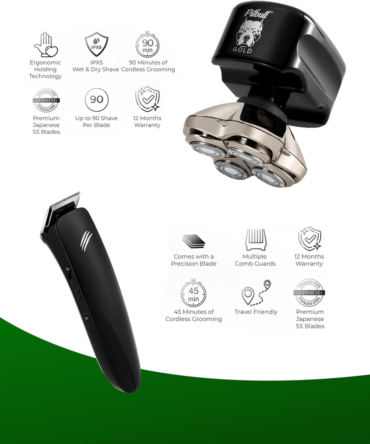 Pitbull Gold PRO Electric Head and Face Shaver wourant
