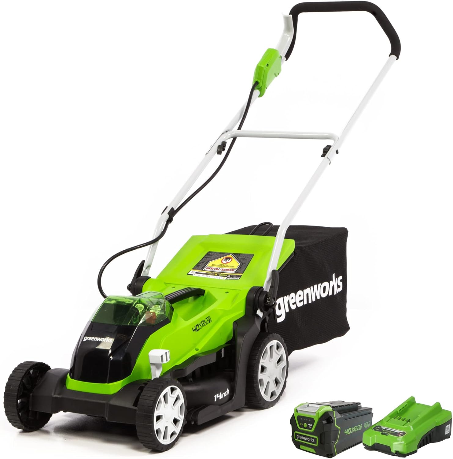 Greenworks 40V 16" Cordless Lawn Mower, Ultra-Light Push Mower with 4.0Ah Battery wourant