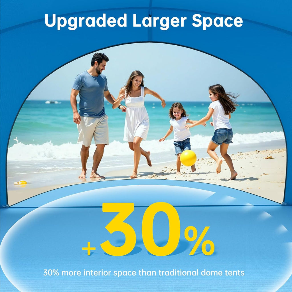 Beach Tent Sun Shelter, Beach Shade Tent with UPF50+ UV Protection, Beach Sun Shelter, Beach Shade with 2 Zippered Doors, Portable Beach Tent for Beach Camping Fishing wourant