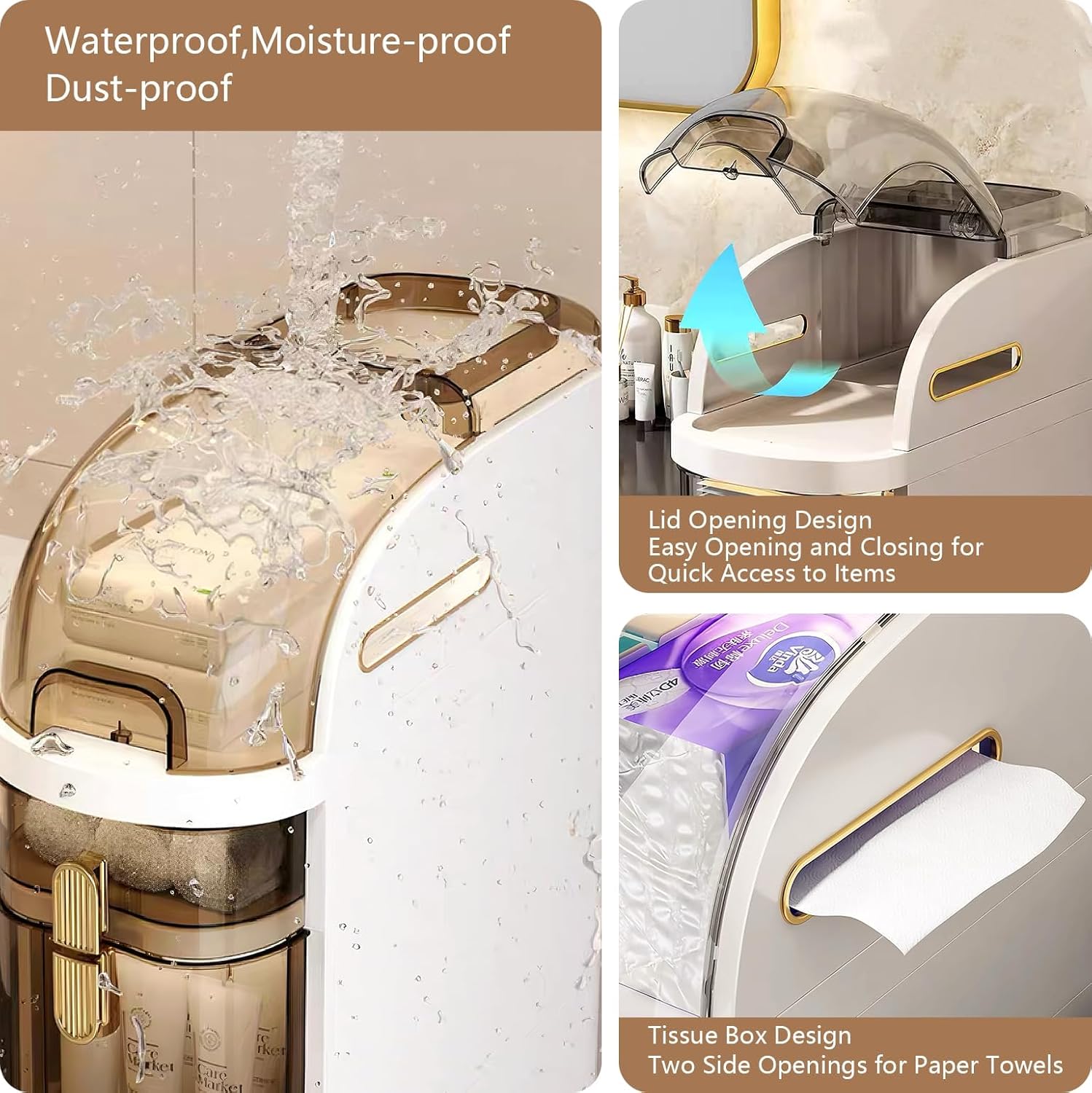 4-Tiers Narrow Bathroom Storage Cabinet 7.1 Slim Bathroom Floor Organizer with Drawers wourant