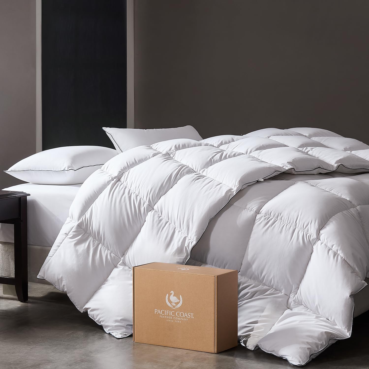 Goose feather duvet queen size, 100% cotton super fluffy white duvet core, soft and breathable wourant