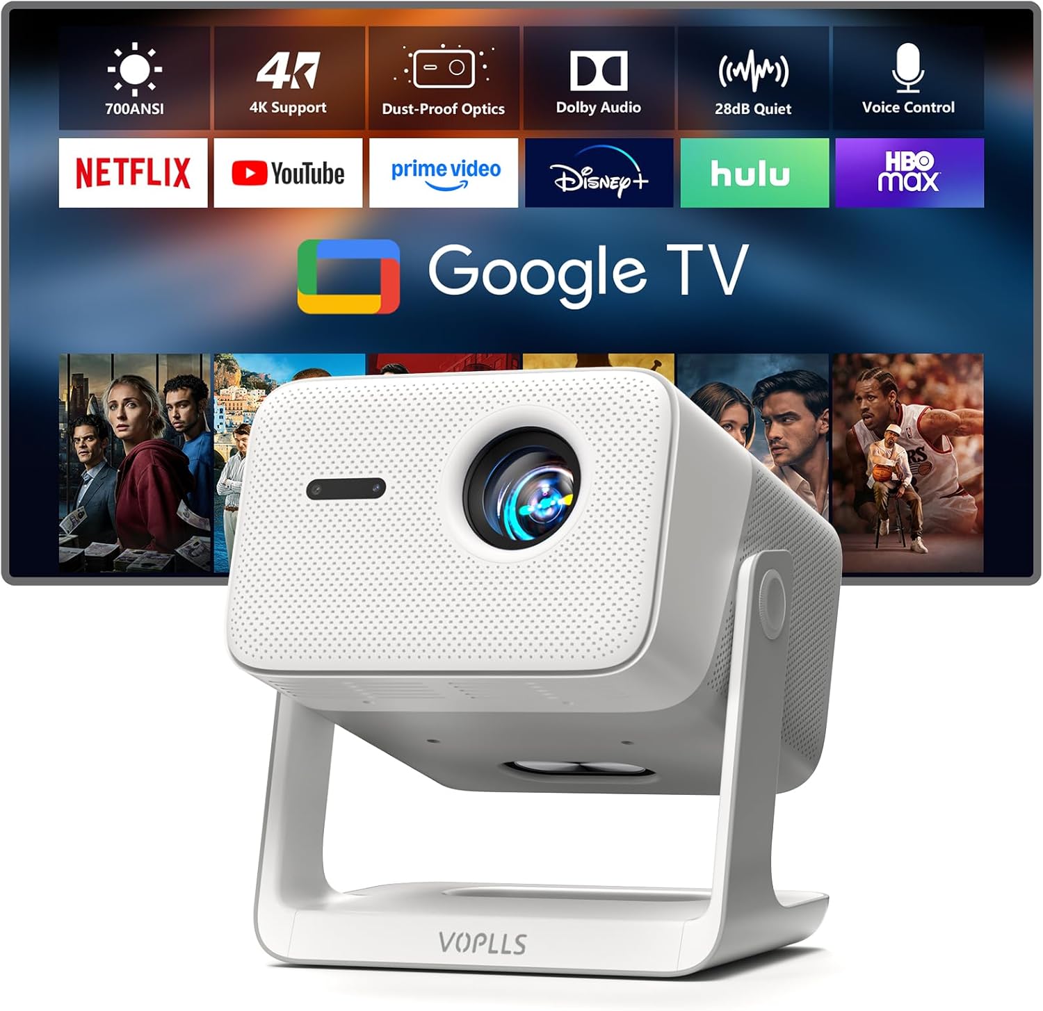 【Officially-Licensed APP & Native 1080P】Thinnest 1.81" Smart Mini Projector with WiFi wourant