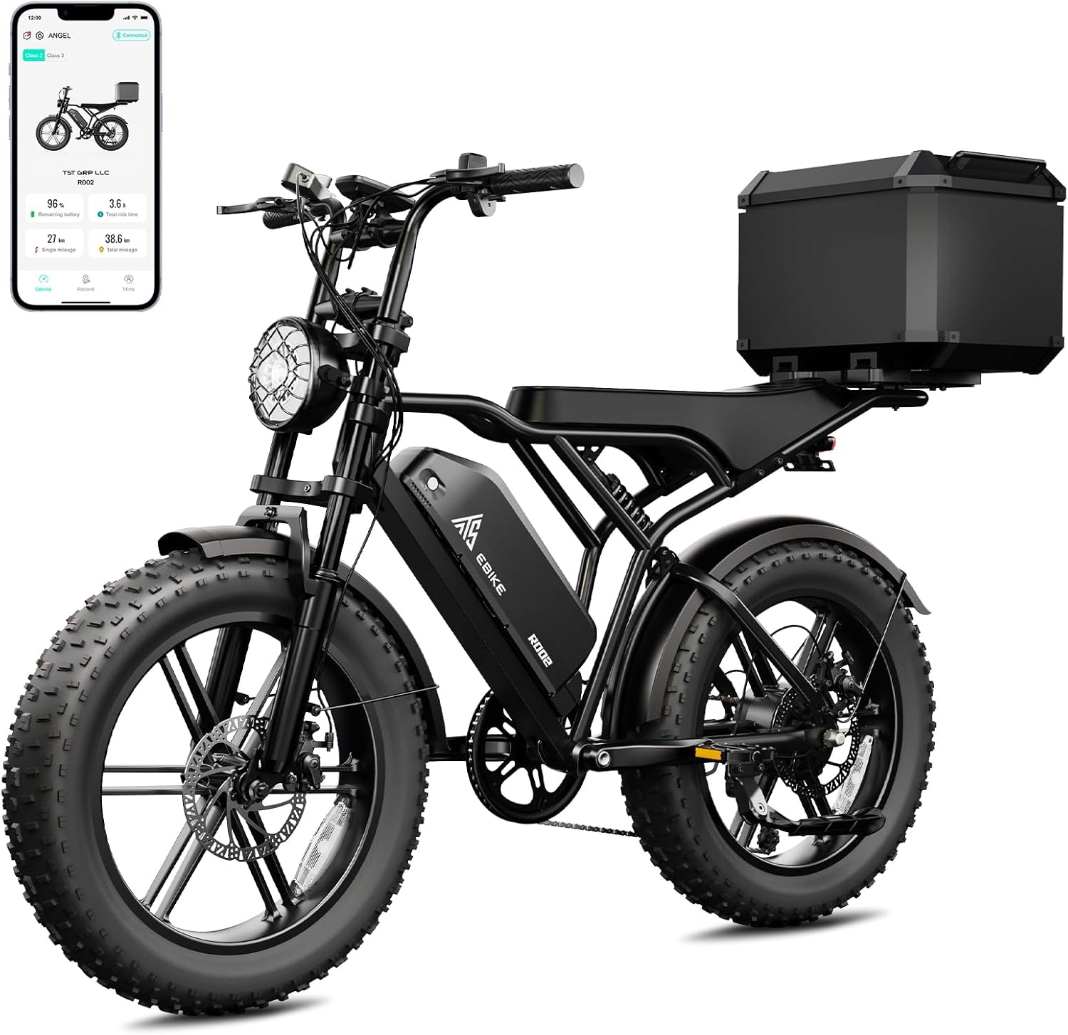 Electric Bike for Adults 1500W Peak 20" Fat Tire All-Terrain E-Bike 60/110 Miles 28 MPH Electric Dirt Bike