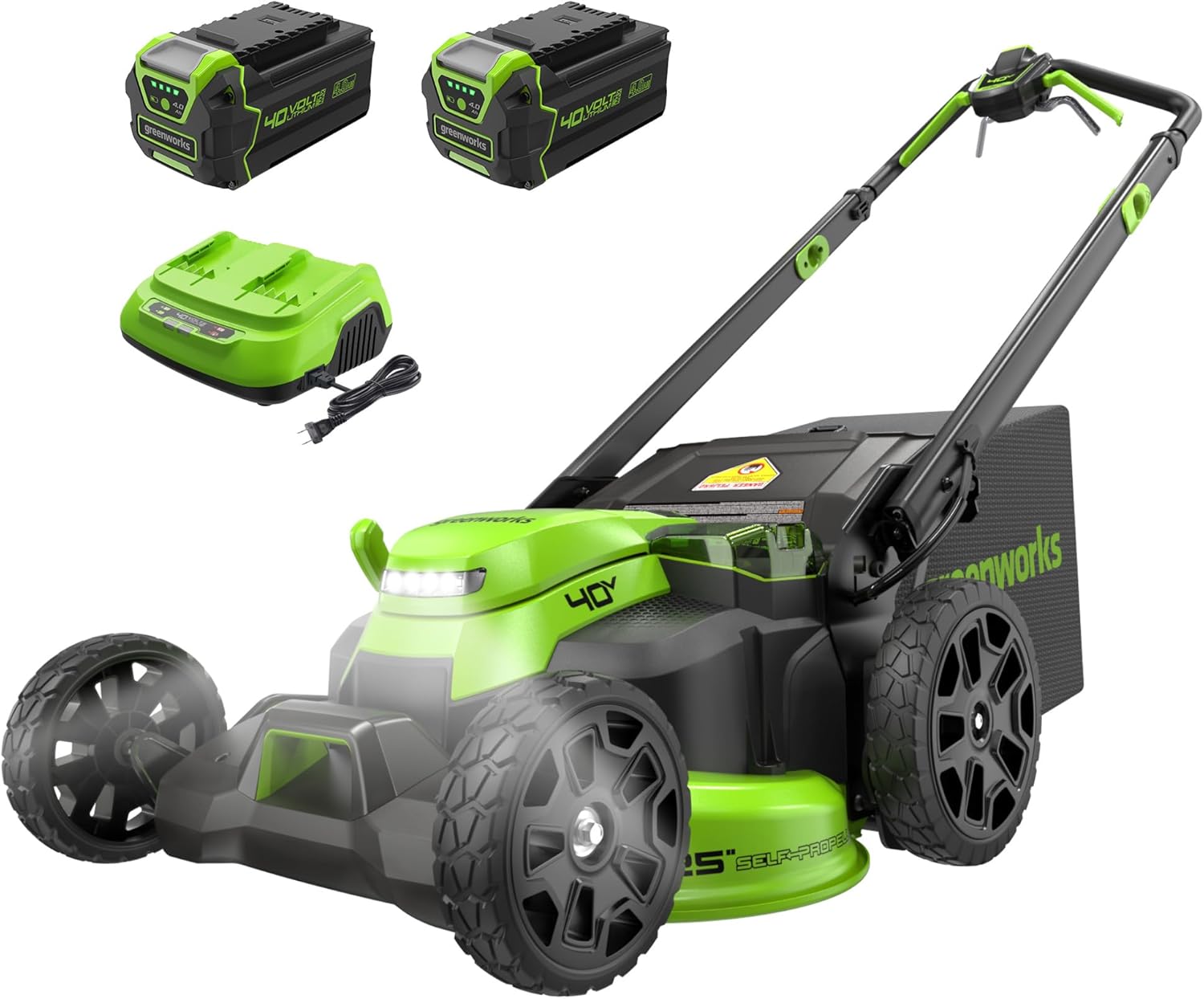 Greenworks 40V 16" Cordless Lawn Mower Ultra-Light Push Mower 4.0Ah Battery Charger wourant